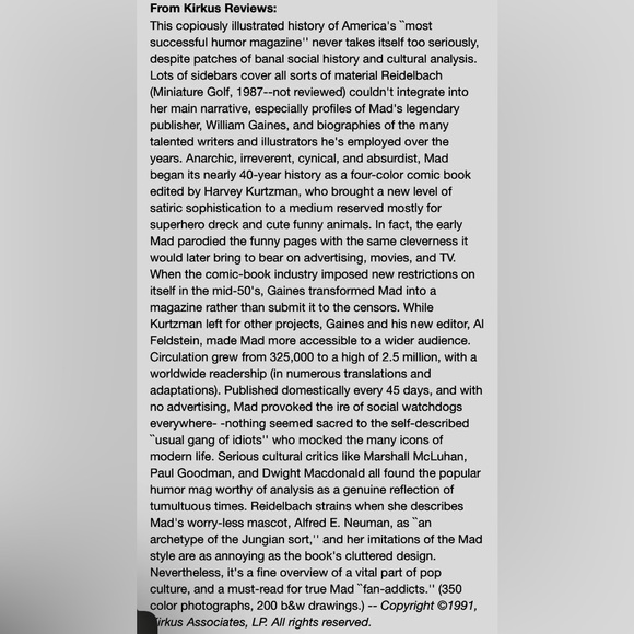 💥Completely Mad A History of Comic Book & Magazine💥 1991 - Picture 8 of 8